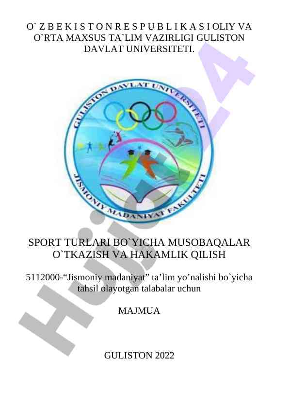 Sport turlari bo'yicha musobaqalar o'tkazish qo'llanmasi