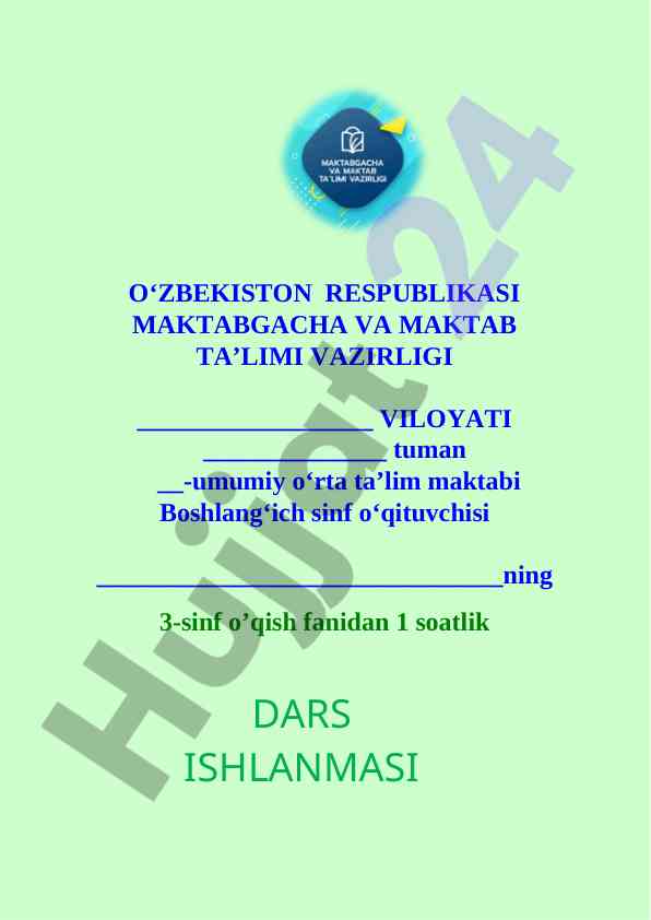 3-sinf o'qish dars ishlanma Yaxshilik izlagan bola