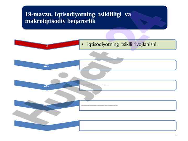 Iqtisodiyot tsiklliligi va makroiqtisodiy beqarorlik