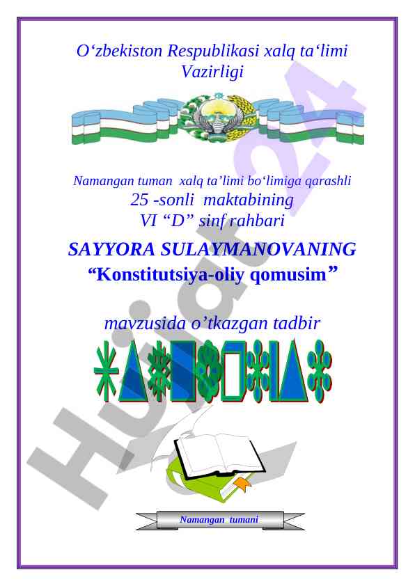 Konstitutsiya-Oliy Qomusim Mavzusida Tadbir