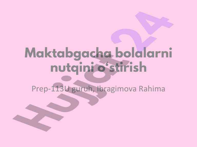 Nutq rivojlanishi maktabgacha ta’limda muhim omil
