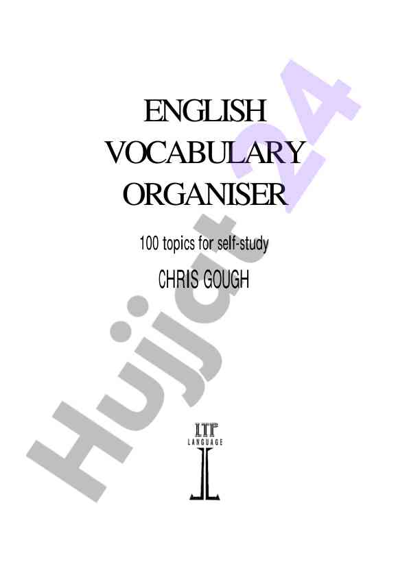 English vocabulary organiser for self-study
