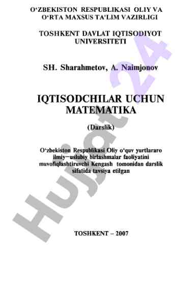 Iqtisodchilar uchun matematika darsligi