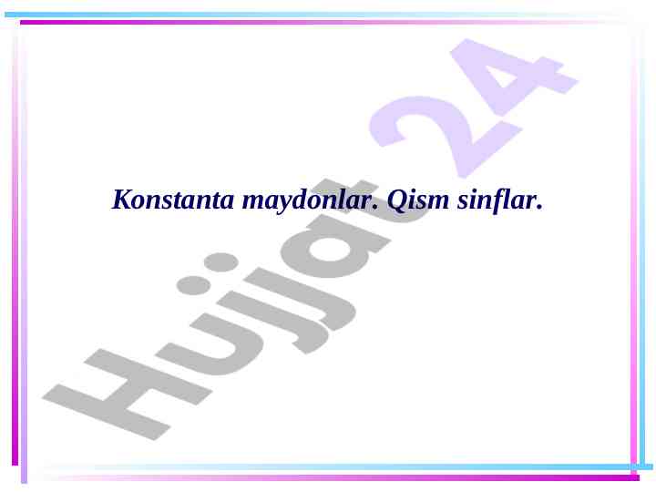 C# sinflarda maydonlar va kalit so'zlar