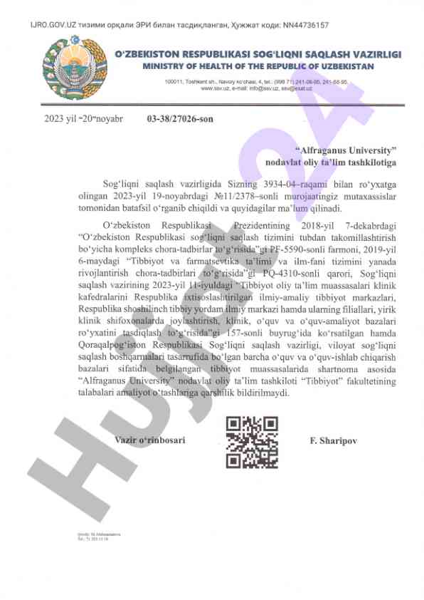 Sog'liqni saqlash tizimida takomillashtirish masalalari