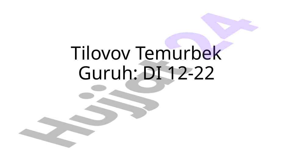 Di 12-22 guruhida o‘quv faoliyati tahlili