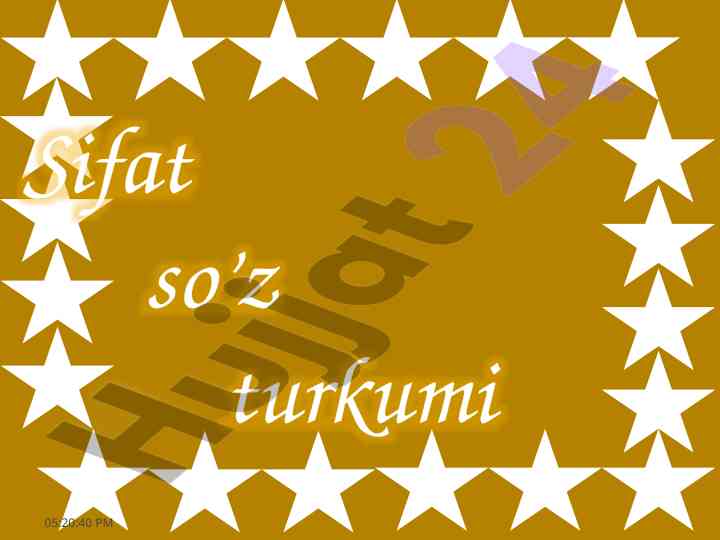 Sifat so'zlari bilan ishlash rejasi