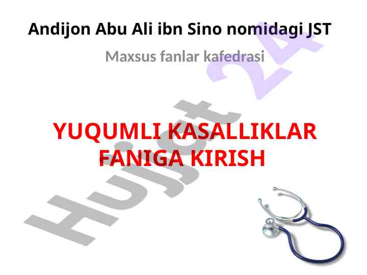 Infeksion yuqumli kasalliklar haqida ma'lumotlar