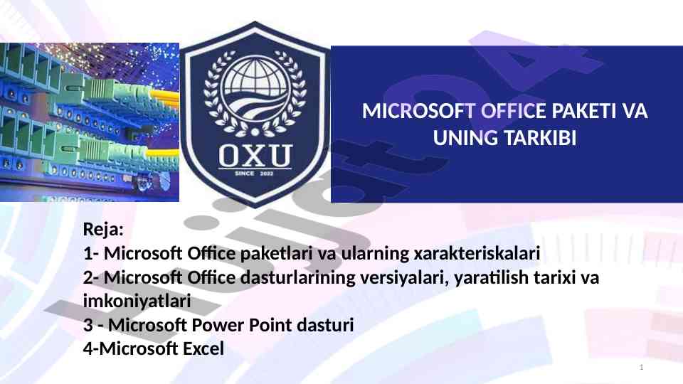 Microsoft office paketlari va uning tarkibi