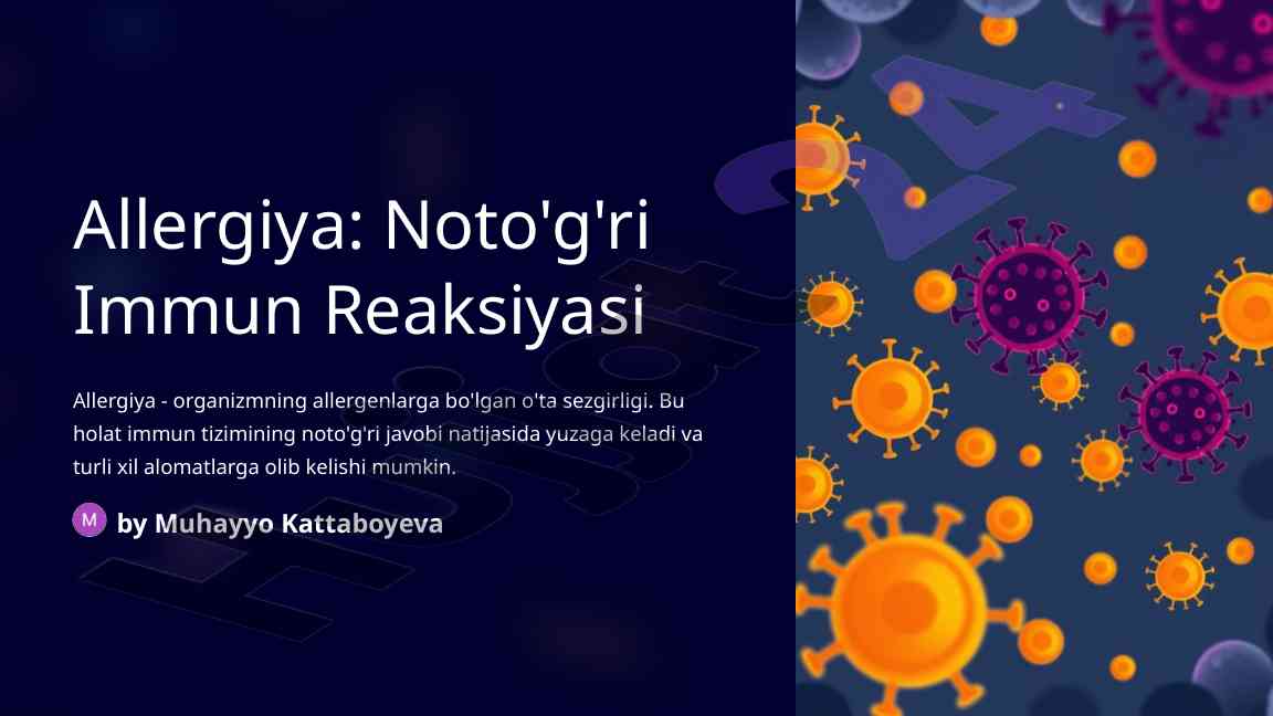 Allergiya Noto'g'ri Immun Reaksiyasi