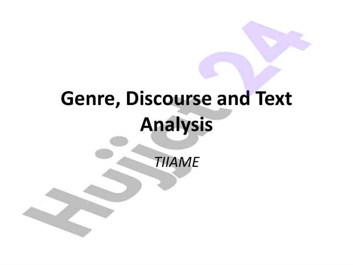 Genre discourse and text analysis definitions