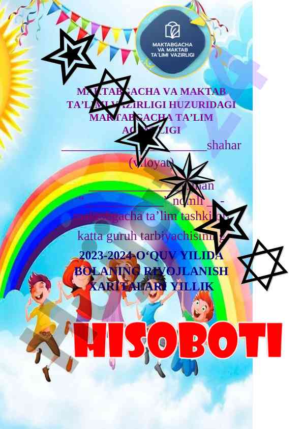 Bolalar rivojlanish xaritalari yillik hisoboti