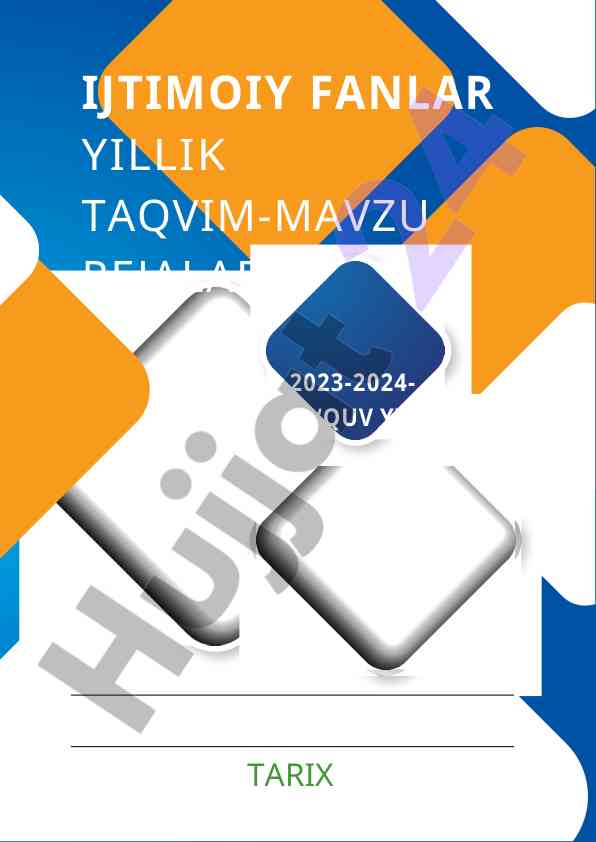 Ijtimoiy fanlar yillik taqlim-mavzu rejalari 2023-2024