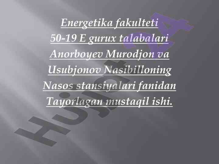 Yirik nasos stansiyalari tarixi o‘zbekistonda