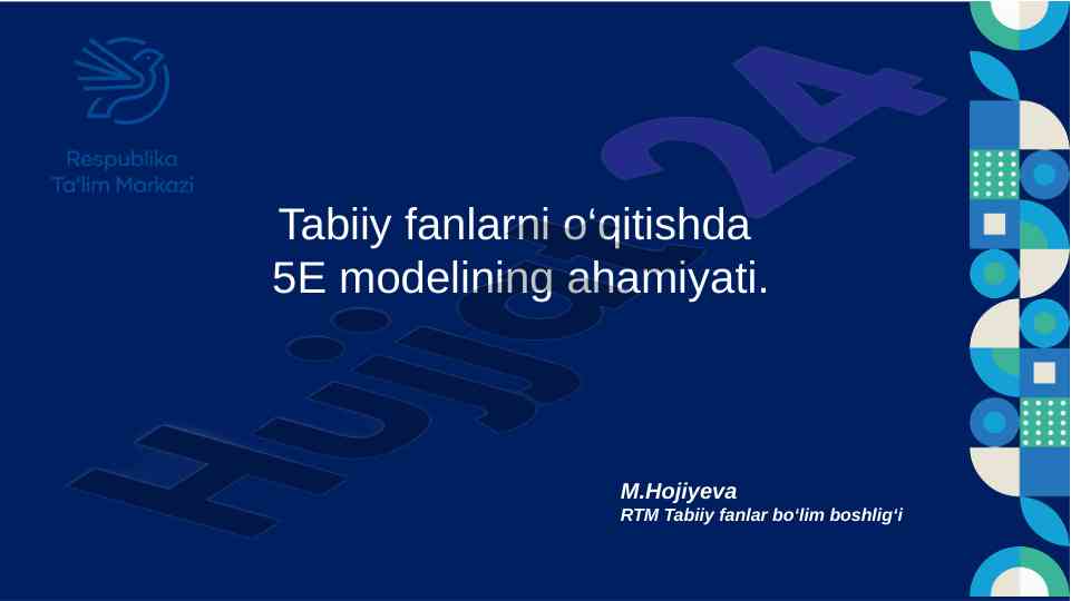 Tabiiy fanlarda 5e modelining ahamiyati