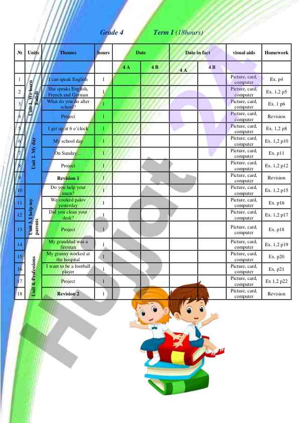 Grade 4 english language learning curriculum overview