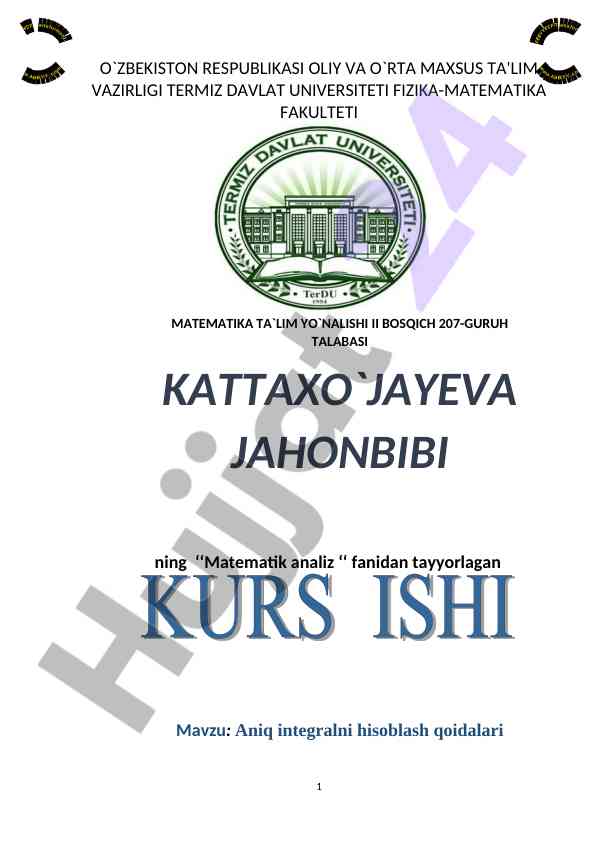 Aniq integralni hisoblash qoidalari