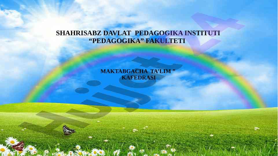 Maktabgacha yoshdagi bolalarning mehnat tarbiyasi