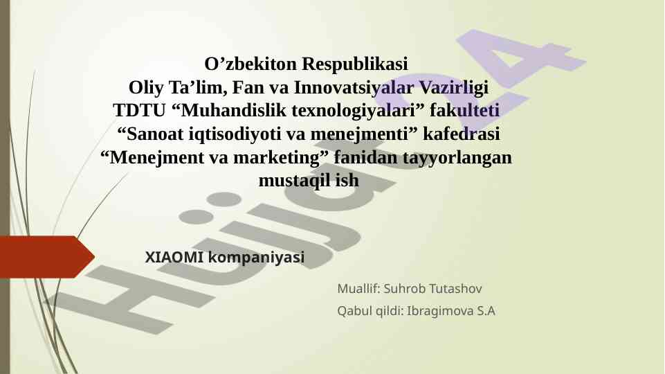 Xiaomi kompaniyasining tarixi va rivojlanishi