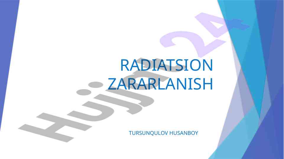 Radiatsion zararlanish va radikal oksidlanish