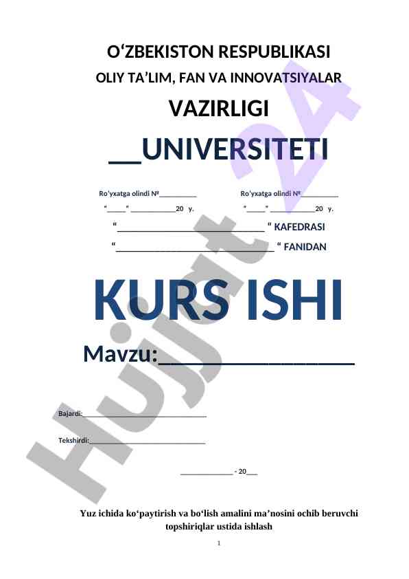 Ko'paytirish Va Bo'lish Amallarini O'rganish