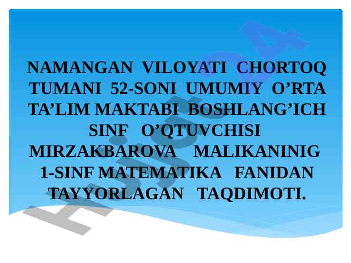 Tayyorlangan taqdimot: matematikada mantiqiy tushunchalar