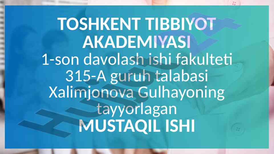 Anafilaktik shok va uni davolash mavzusi