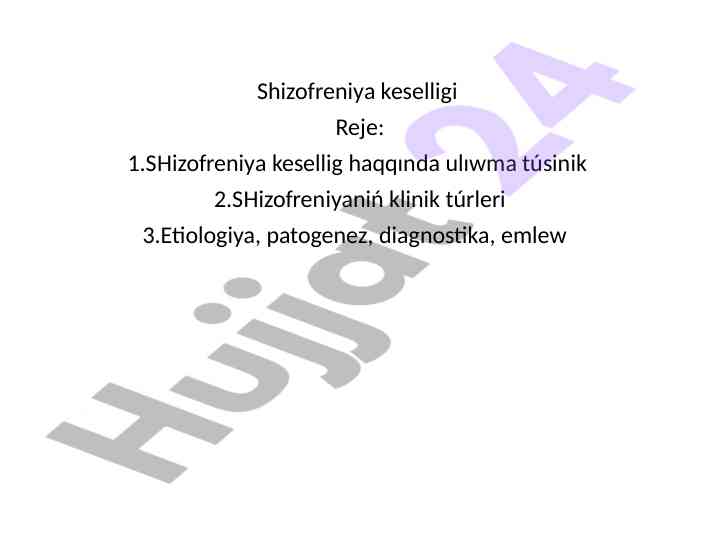 Shizofreniya keselligi tushunishi va klinik turlari