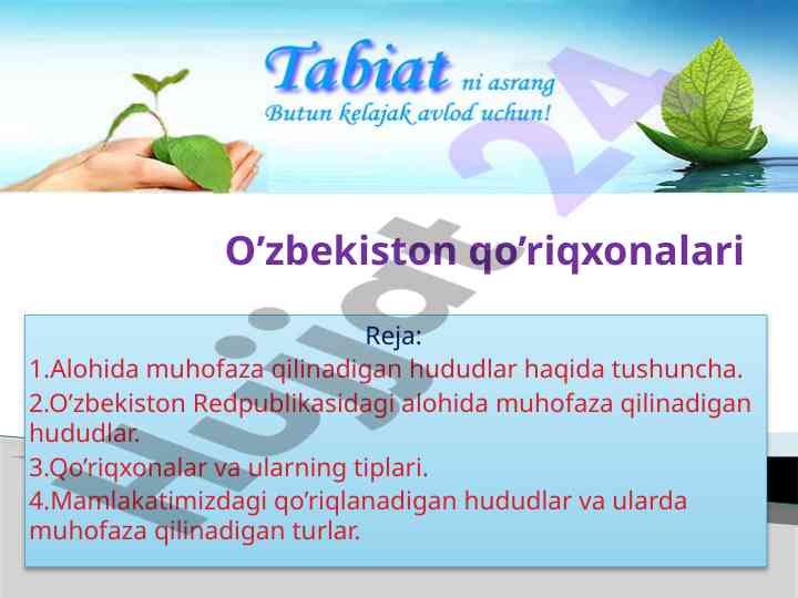 O‘zbekistonda alohida muhofaza qilinadigan hududlar