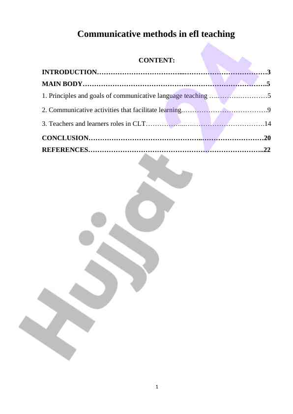 Kommunikativ Usullar EFL O‘qitishda