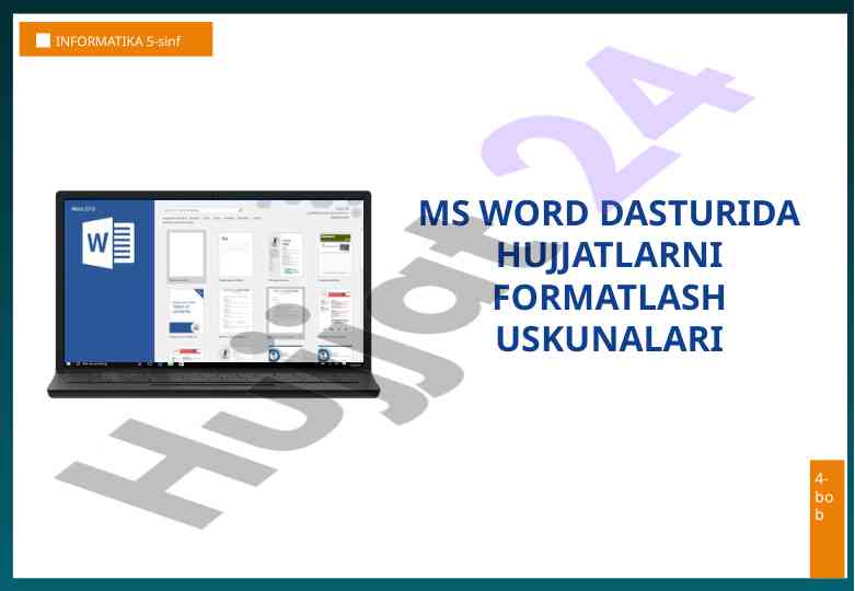 Ms word hujjatlarini formatlash uskunalari