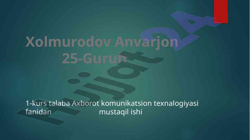 Axborot turlari va o‘lchov birliklari