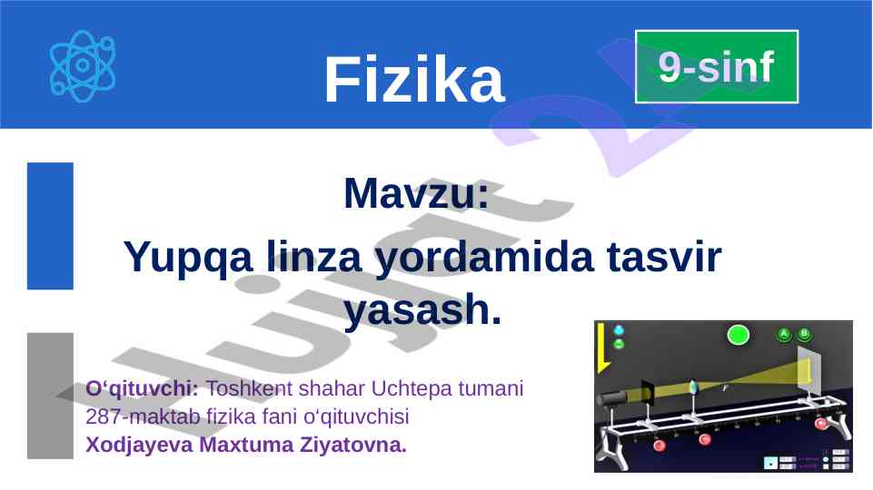 Yupqa linza yordami bilan tasvir yasash
