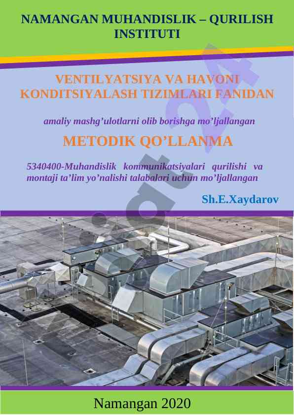 Muhandislik kommunikatsiyalari metodik qo‘llanma