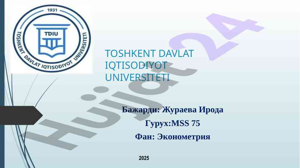 Iqtsodiy jarayonlarni modellashtirish tizimlari