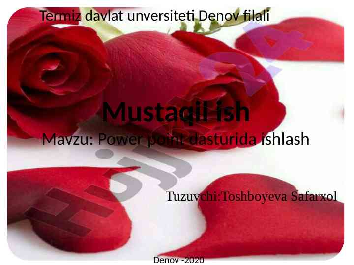 Powerpoint dasturida ishlash asoslari
