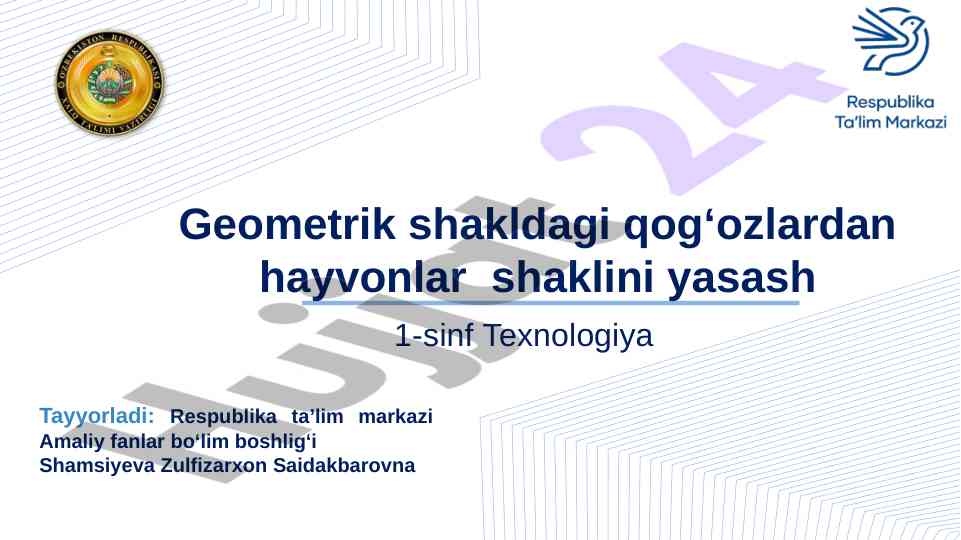 Geometrik shakllardan hayvonlar yasash usullari