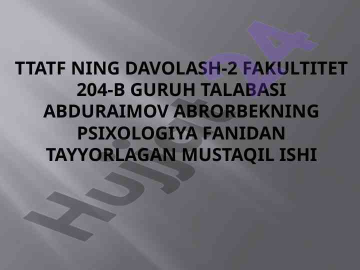 Muloqat shifokor va bemorning psixologik xususiyatlari