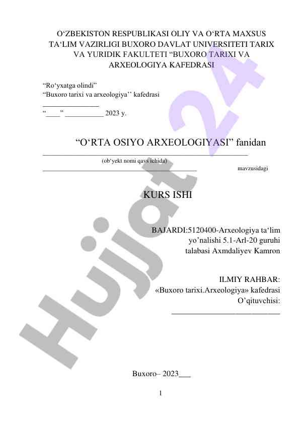 Ilk o’rta asrlar markaziy osiyo shaharlari rivojlanishi