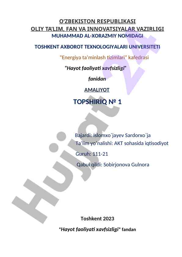 Aholi va xududni texnogen xavf muhoqaza
