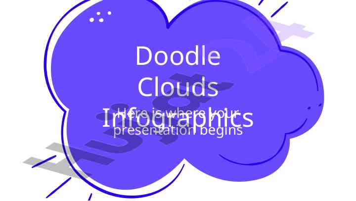Doodle clouds infographics presentation template