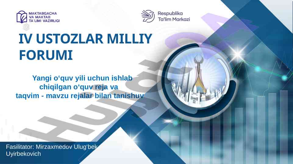 Yangi o‘quv yili uchun o‘quv reja va taqvim