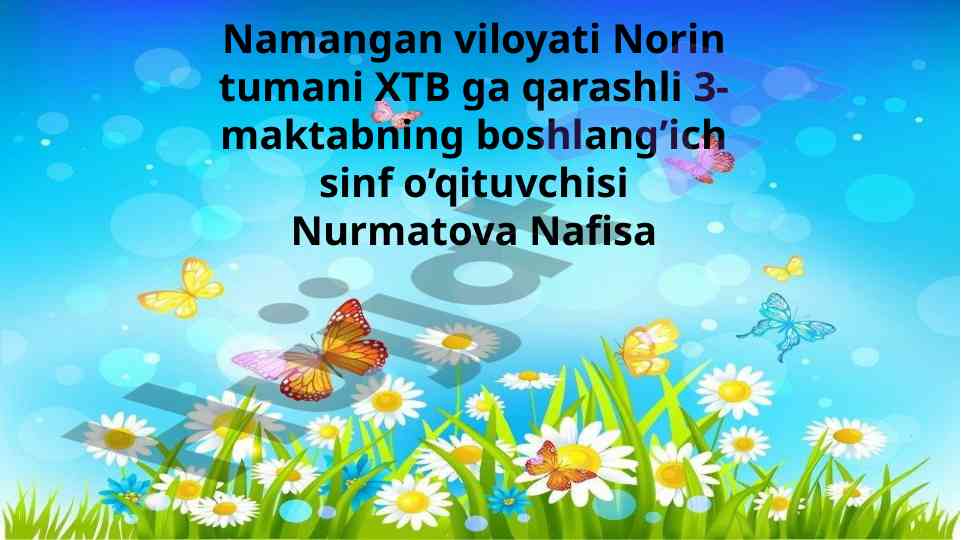 Ona tili darsida unli va undosh tovushlar