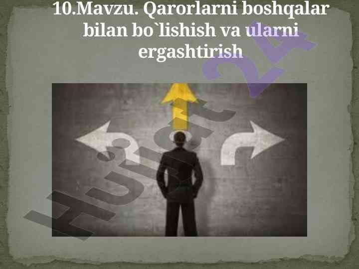 Qarorlarni boshqalar bilan bo'lishish jarayoni