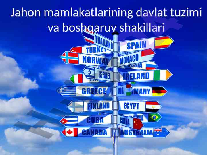 Davlat boshqaruvi shakllari va tuzilishi tahlili