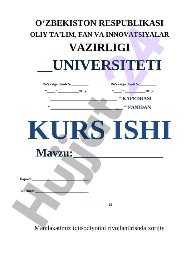 Xorijiy Investitsiyalarning O‘rni Iqtisodiyotda
