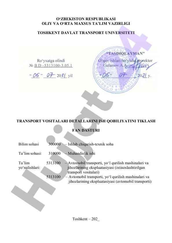 Transport vositalari detallarini ish qobiliyatini tiklash