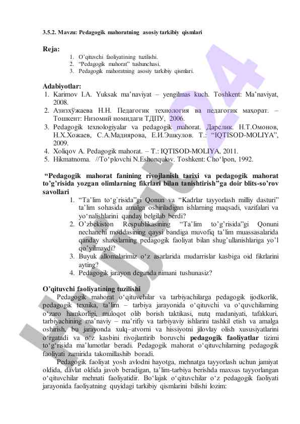 Pedagogik mahoratning asosiy taqdimoti