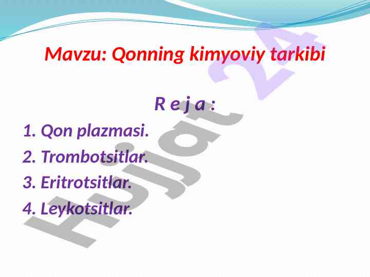 Qonning kimyoviy tarkibi va shaklli elementlari