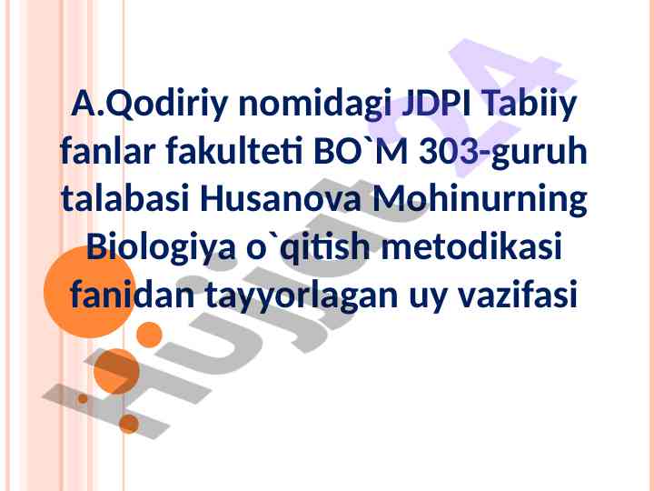 O'quvchilar mustaqil ishini tashkil etish metodikasi